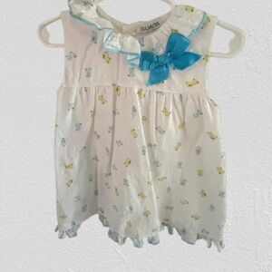 Baby Girls Little Chick Dress Spring Dress Toddler Outfit Easter Turquoise Bow